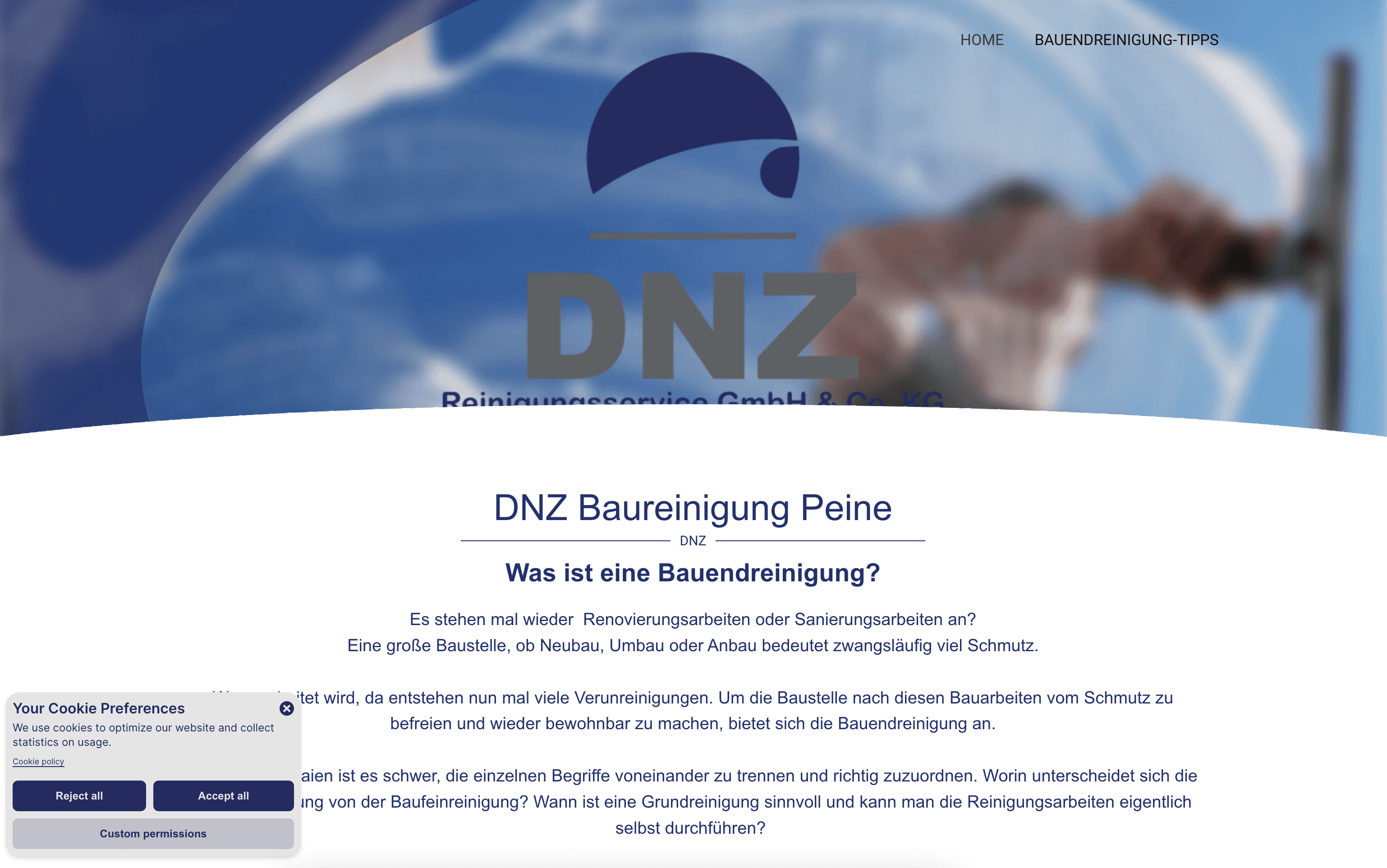 Projkt Bild zum Kunden DNZ Baureinigung